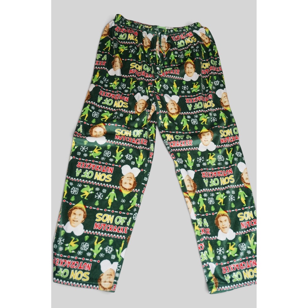 Elf Buddy Movie Son of a Nutcracker Green Fleece Pajama Pants Mens XL Holiday